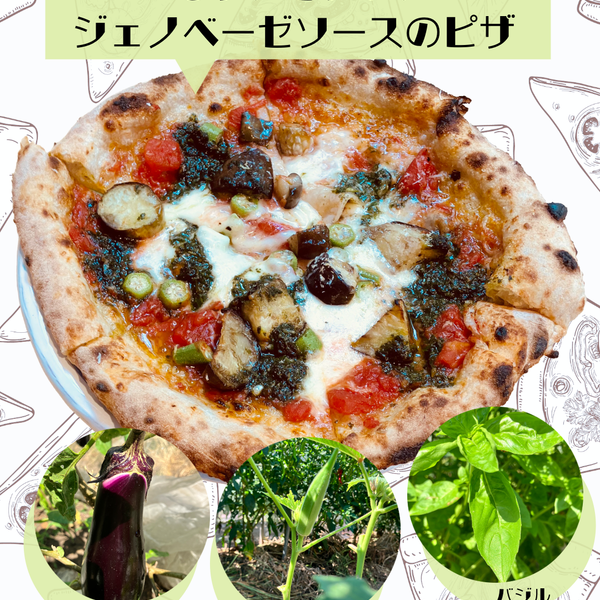 なすとオクラ&シチリアチーズのジェノベーゼピッツァ